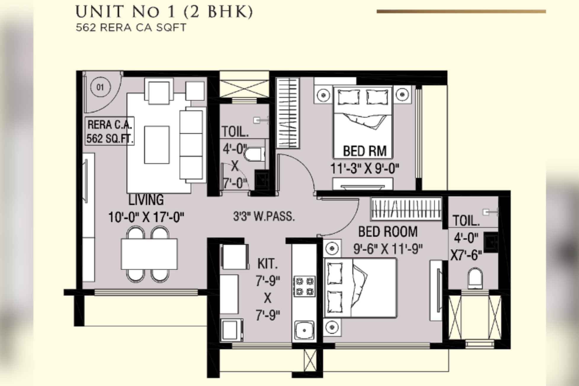 Omkaar-The-Grand-Floor-Plan-2 BHK-562 Sqft