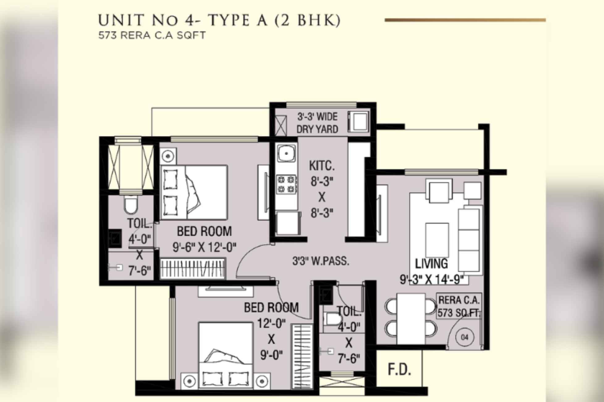 Omkaar-The-Grand-Floor-Plan-2 BHK-573 Sqft