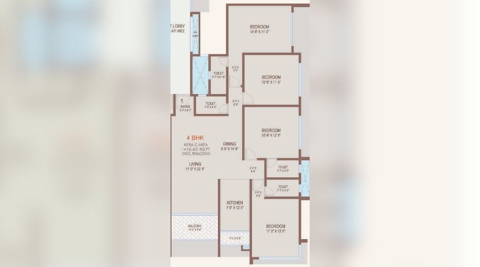 Kripa-Jewel-4BHK-1416sqft-unit-plan